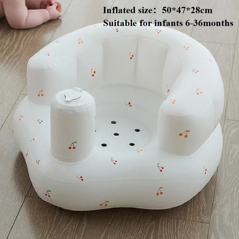 Asiento inflable para bebé con bomba de aire incorporada, silla de apoyo para la espalda para bebés de 0 a 3 años, silla de ducha portátil, asiento de suelo