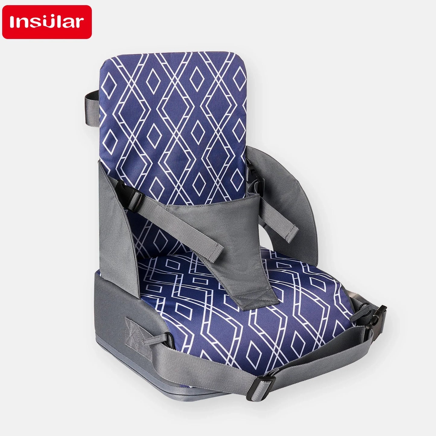 INSULAR Asiento infantil portátil, plegable y antideslizante, con cojín alto, para comedor de bebé, suministros de viaje para niños