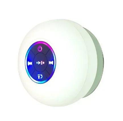Mini altavoz portátil de audio con Bluetooth, IPX4, resistente al agua, con luces LED para baño y exterior, con ventosa grande que se puede adsorber en la pared.