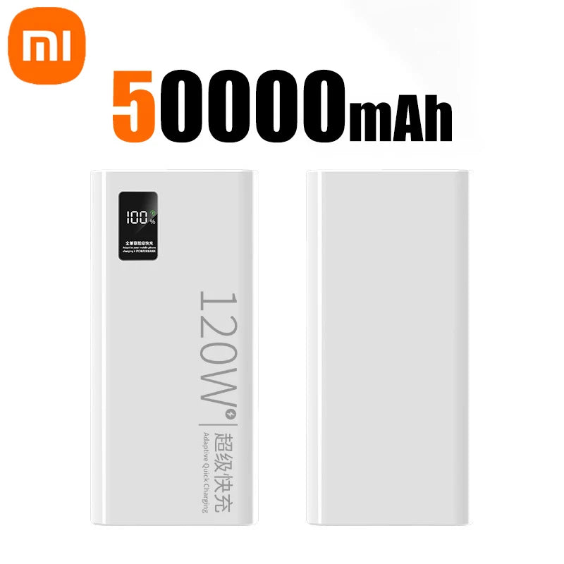 Banco de energía Xiaomi de 500.000 mAh y 120 W, carga ultrarrápida, gran capacidad, para iPhone, Samsung y Huawei.