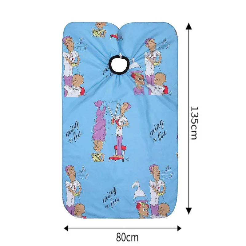 Capa de peluquería con dibujos animados para niños, capa profesional de peluquería, bata de corte impermeable, suministros para el cuidado del cabello