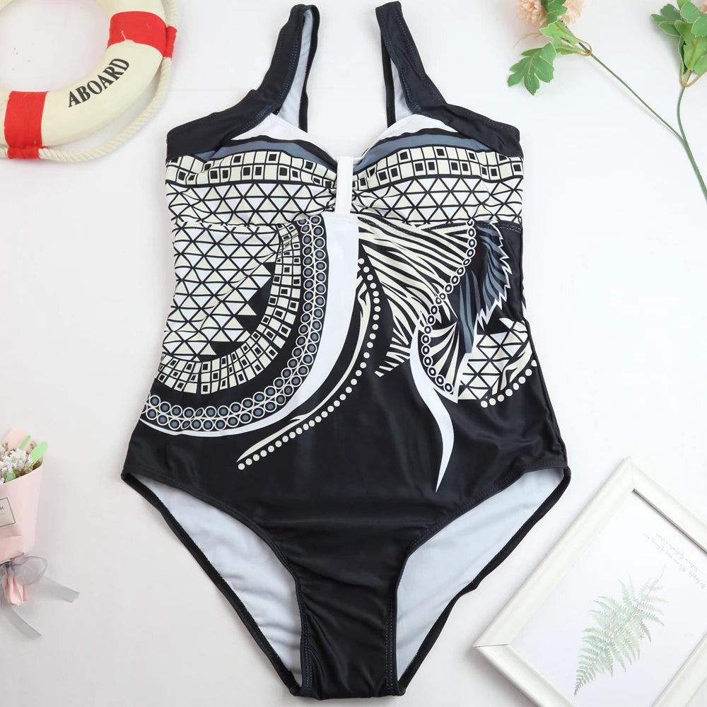 2024 One Piece Swimsuit Sexy Ruched Tummy Control Swimwear Women Vintage Solid Monokini Beachwear Female Bathing Suit Plus Size