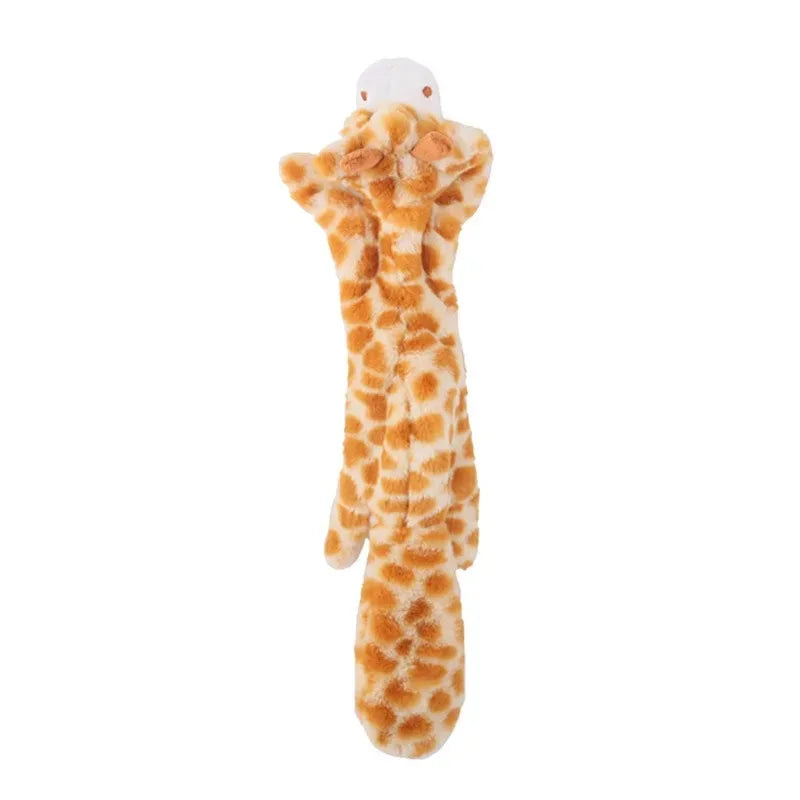 Divertido juguete de imitación de animal sin relleno para perros con chirriadores, duradero, de peluche sin relleno, con sonido chirriante, para masticar y arrugar.