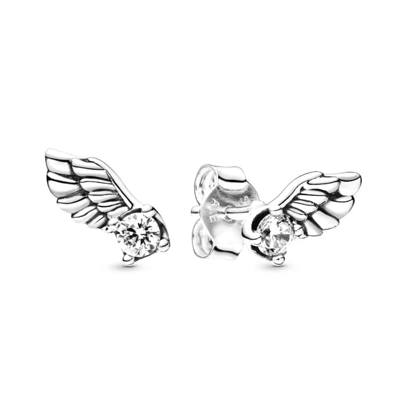 Pendientes de plata 925 con forma de corazón infinito y lazo brillante, originales, para mujer, regalo, joyería fina, 2025