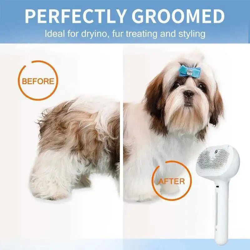 Cepillo de vapor caliente para gatos con spray para perros, cepillo de masaje con vapor para mascotas, peine depilatorio, peine de masaje con vapor para perros y gatos de pelo largo