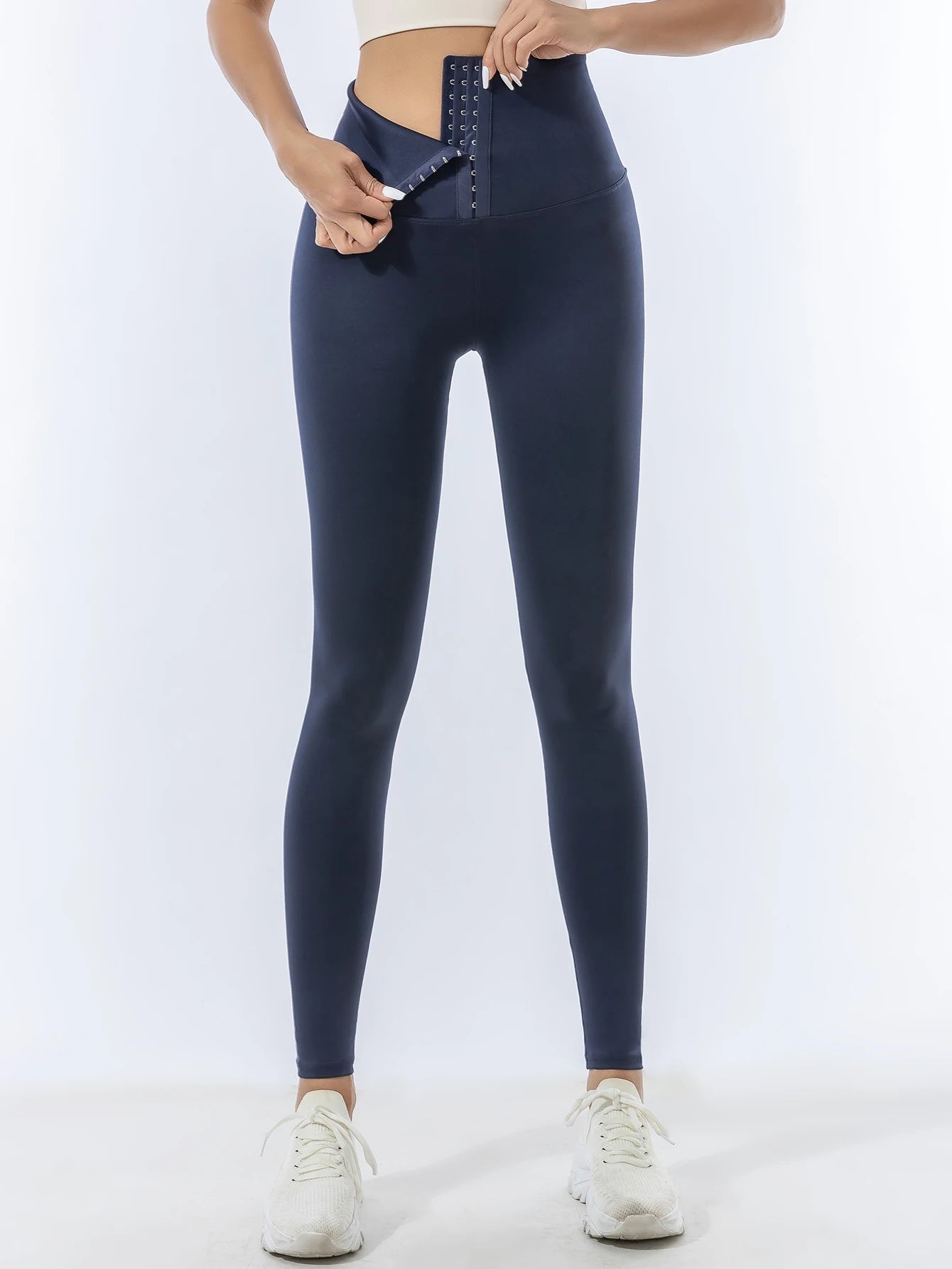 Pantalones de tiburón con botonadura alta cintura cintura compresión cadera levantamiento yoga pantalones Europa y Estados Unidos otoño e invierno Barbi