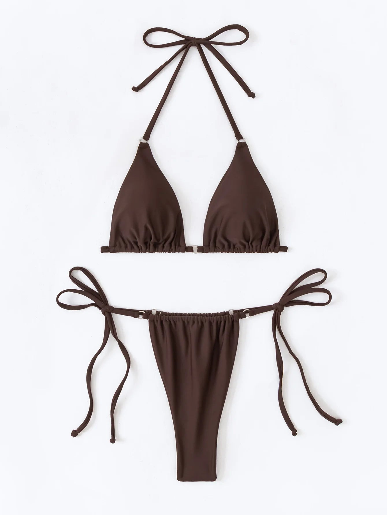 Sexy Halter Micro Bikini Swimsuit Solid Color Bikini Set 2025 Swimwear Biquini Bathing Suit Women Bather Swim Купальник Женский