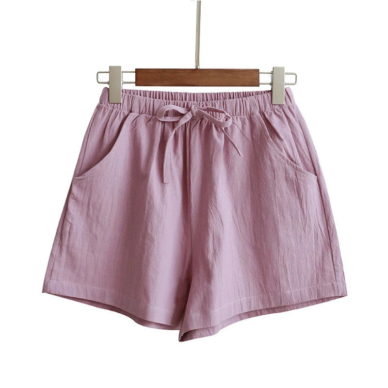 Pantalones cortos de verano para mujer, informales, de cintura alta, para adolescentes y niñas, transpirables, para correr y playa