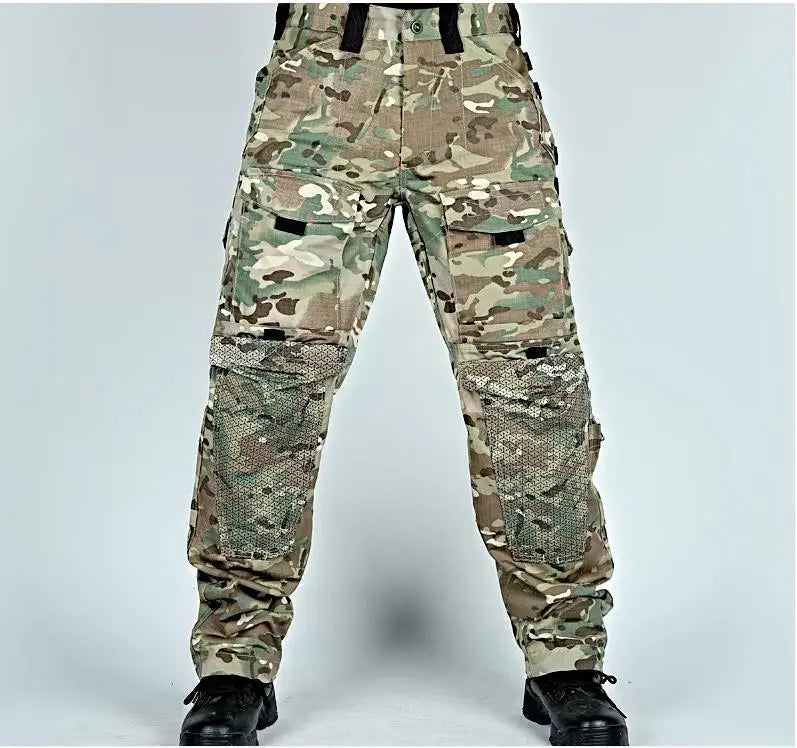 Tactical Cargo Pants Mens Multi-Pockets Wear-resistant Military Trousers Outdoor Training Hiking Fishing Casual Loose Pants Male