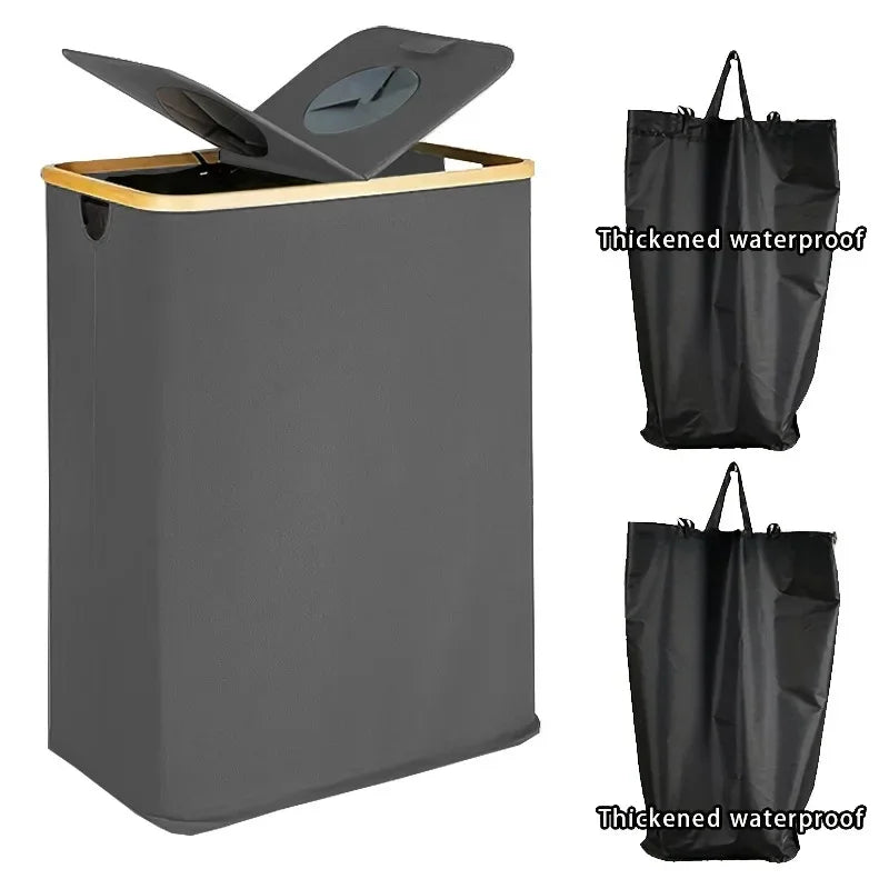 Cesta de tela Oxford de gran capacidad para ropa sucia, impermeable, plegable, para uso doméstico, cesta de almacenamiento ordenada para organizar el hogar.