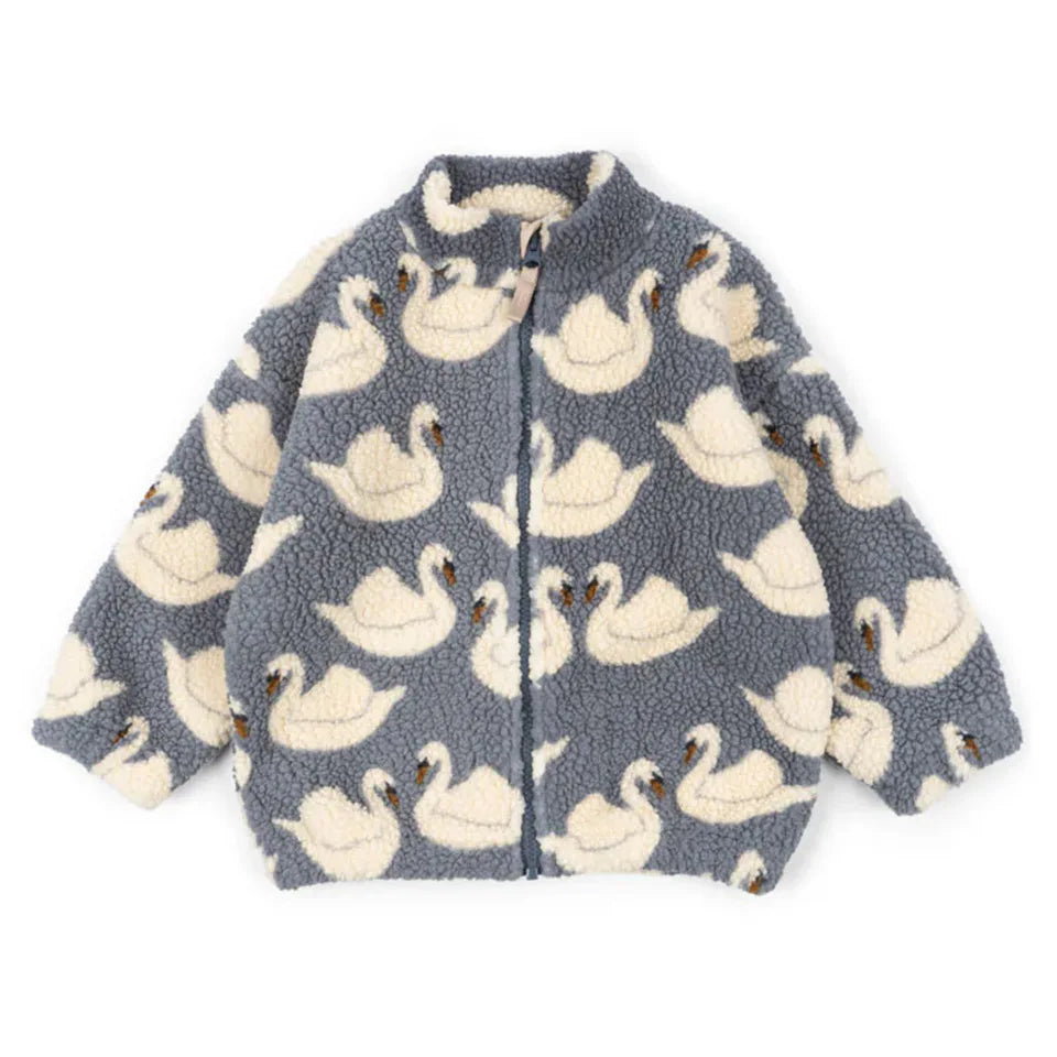 Chaqueta para niños, otoño 2025, nueva moda con estampado Ks, ropa de algodón para niñas y niños, abrigo cálido de lana de cordero gruesa, ropa para niños