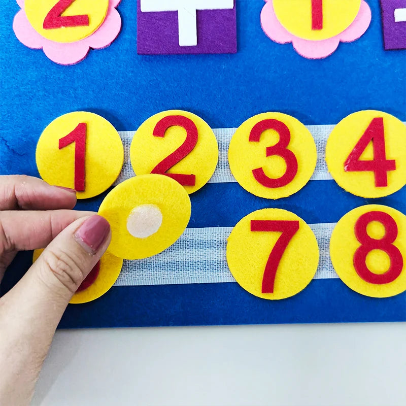 Tablero de fieltro Montessori para matemáticas cognitivas, educación temprana, iluminación, juguetes para niños, regalos