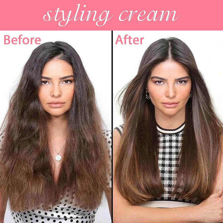 Acondicionador sin enjuague 3 en 1, crema para peinar, elasticidad de rizos, controla el frizz, da brillo al cabello, suaviza, mejora la definición y es ideal para todo tipo de cabello.