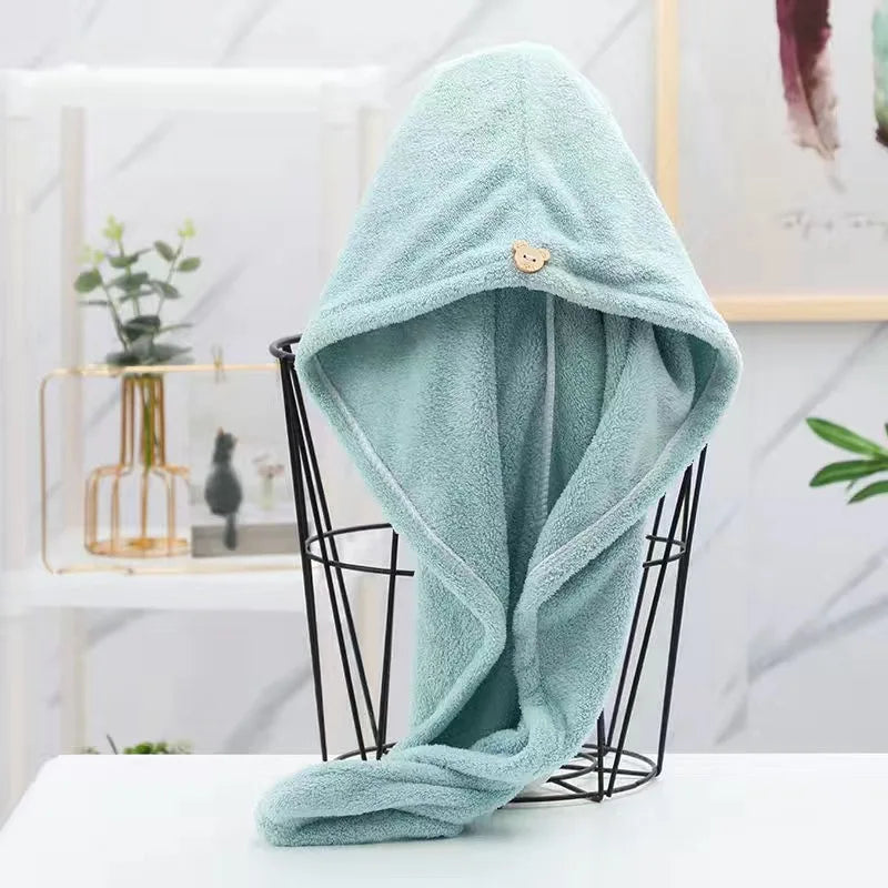 Toalla de secado rápido para cabello largo para mujer, toallas de microfibra suave, gorro de ducha, gorro de baño, gorro de secado rápido para cabello seco, turbante para mujer.