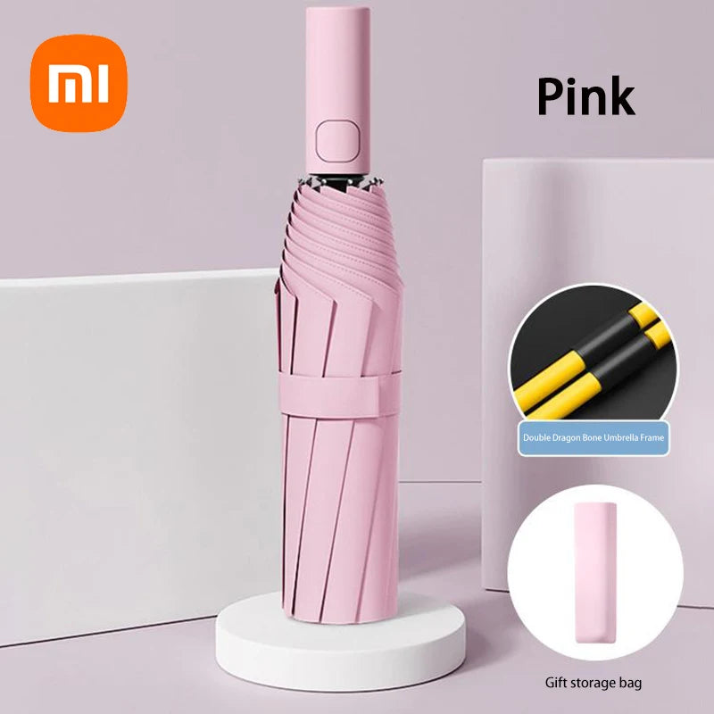 Paraguas automático Xiaomi de 24 pulgadas, color sólido, ligero, plegable, de gran formato, para exteriores, impermeable, con protección UV