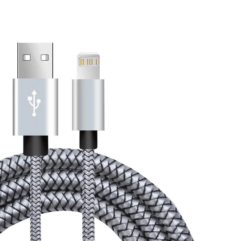 Cable USB de carga rápida para iPhone 14, 13, 12, 11 Pro Max, Xs, X, XR, 8, 7, 6, 6s Plus, SE 2, Apple iPad, cable de carga de datos de cable largo de 1 m, 2 m y 3 m