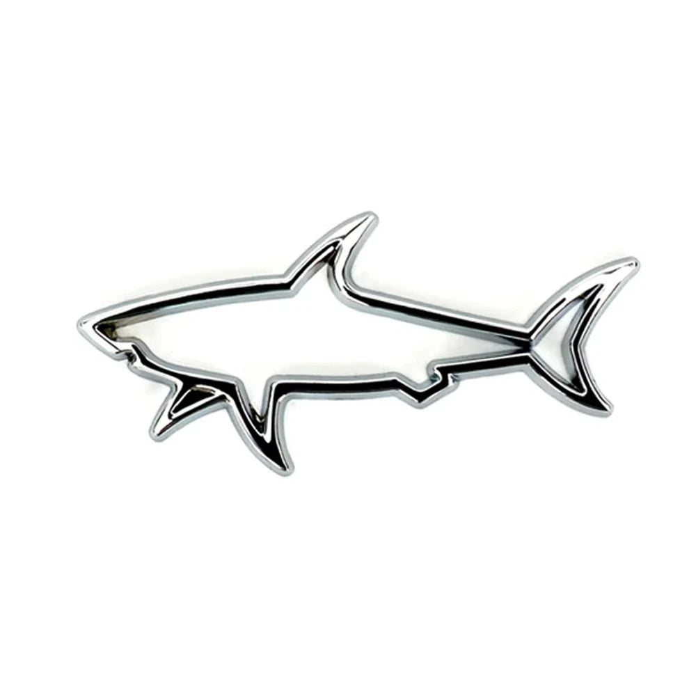 Pegatina de metal 3D para coche, emblema de tiburón y pez, calcomanías para tapa de combustible de motocicleta, decoración, logotipo, accesorios para coche
