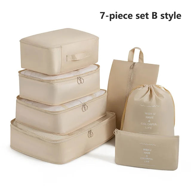 Bolsas de almacenamiento para viajes, ropa, artículos de tocador, zapatos, organizador, bolsas para dormitorios de estudiantes, bolsas para clasificar ropa, cubos de embalaje