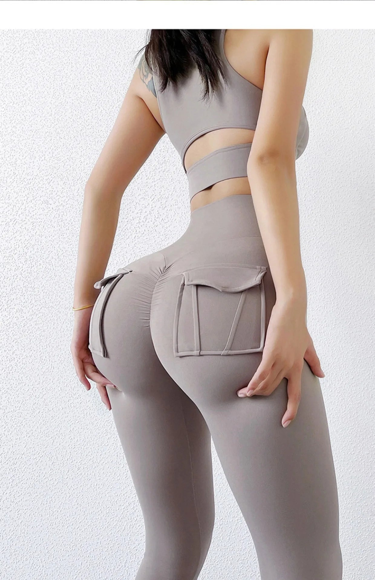 Leggings deportivas para mujer, elásticas, de cintura alta, color sólido, para entrenamiento, correr, gimnasio, fitness, yoga, pantalones ajustados. Venta al por mayor.
