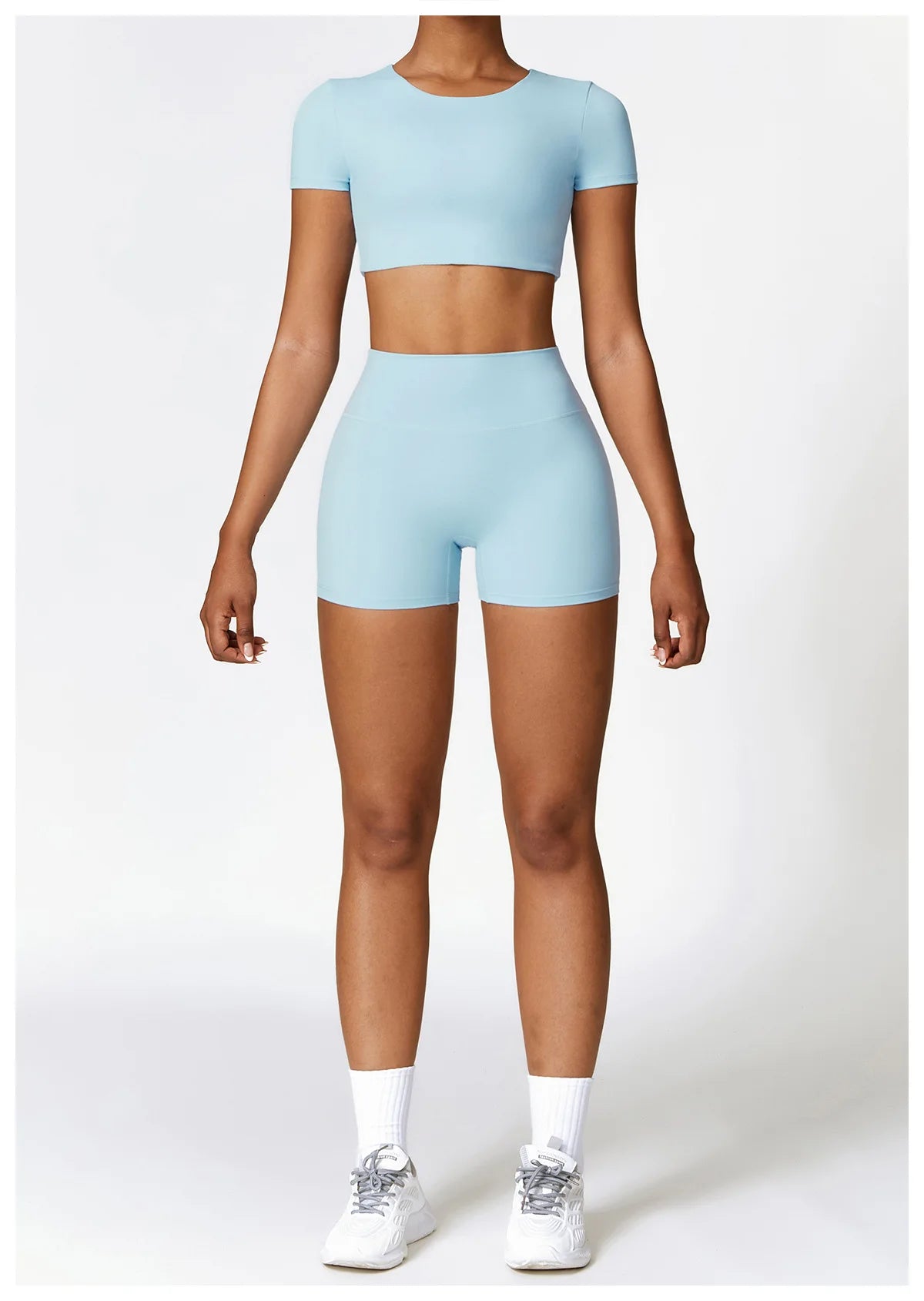 2PCS Seamless Yoga Set Women Workout Set Sportswear Gym Clothing Fitness Long Sleeve Crop Top High Waist Leggings Sports Suits