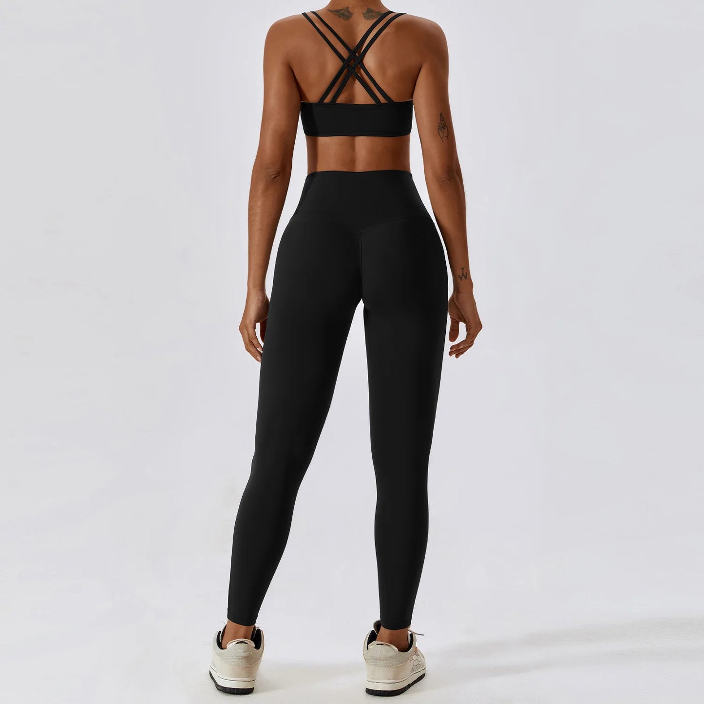 Conjuntos de ropa de yoga para mujer, ropa deportiva, leggings de cintura alta y top, conjunto de dos piezas, chándal de gimnasio sin costuras, conjuntos de entrenamiento de fitness