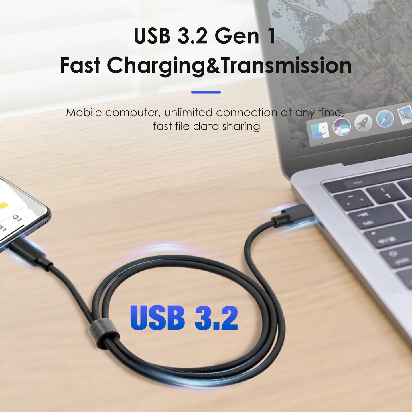 Cable USB C a USB A, USB 3.1, 3.2 Gen2, 10 Gbps, cable de datos USB C, Android Auto 3A, para SSD externo USB C, MacBook Pro, iPad, Galaxy S23
