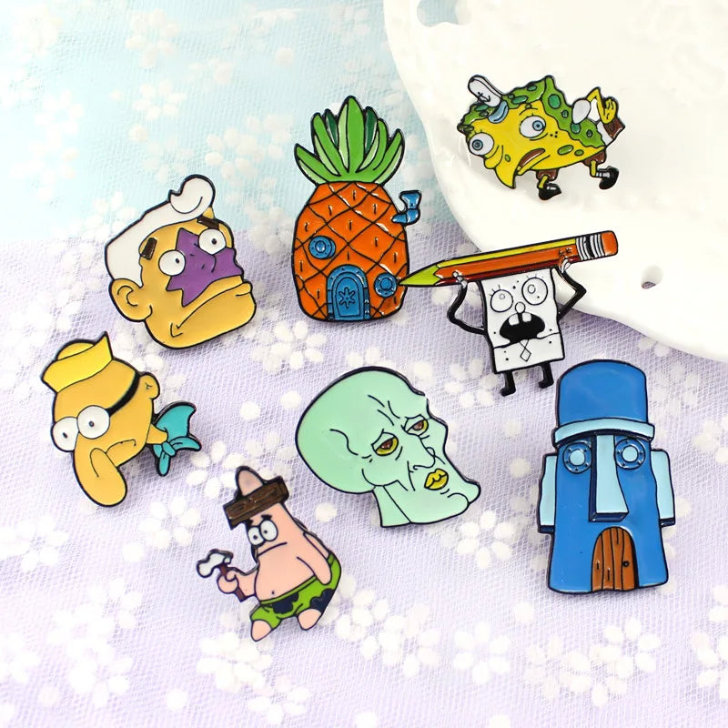 Pines de esmalte de anime clásicos para niños, broches de personajes kawaii, insignias para ropa, mochilas, solapas, accesorios de joyería de moda para niños.