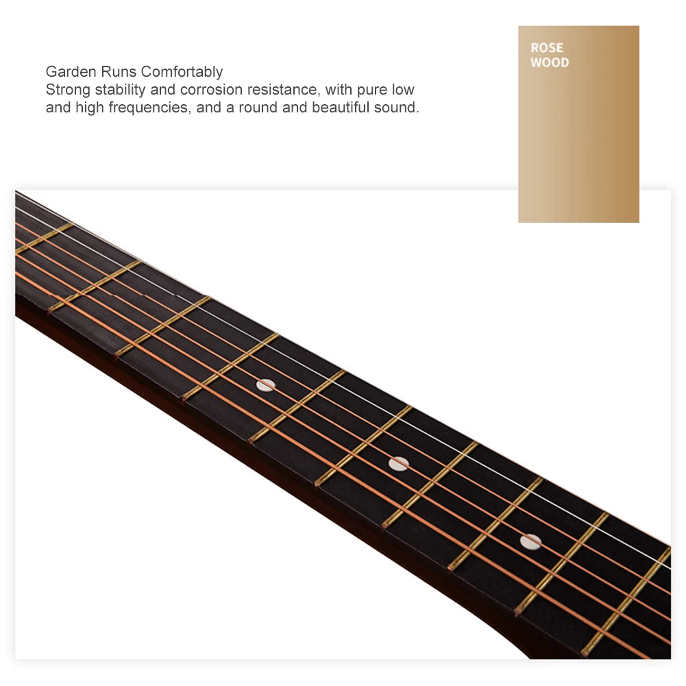 Guitarra acústica de 38 pulgadas para estudiantes con kit de inicio, de tilo, para niños, niñas, adolescentes y principiantes.