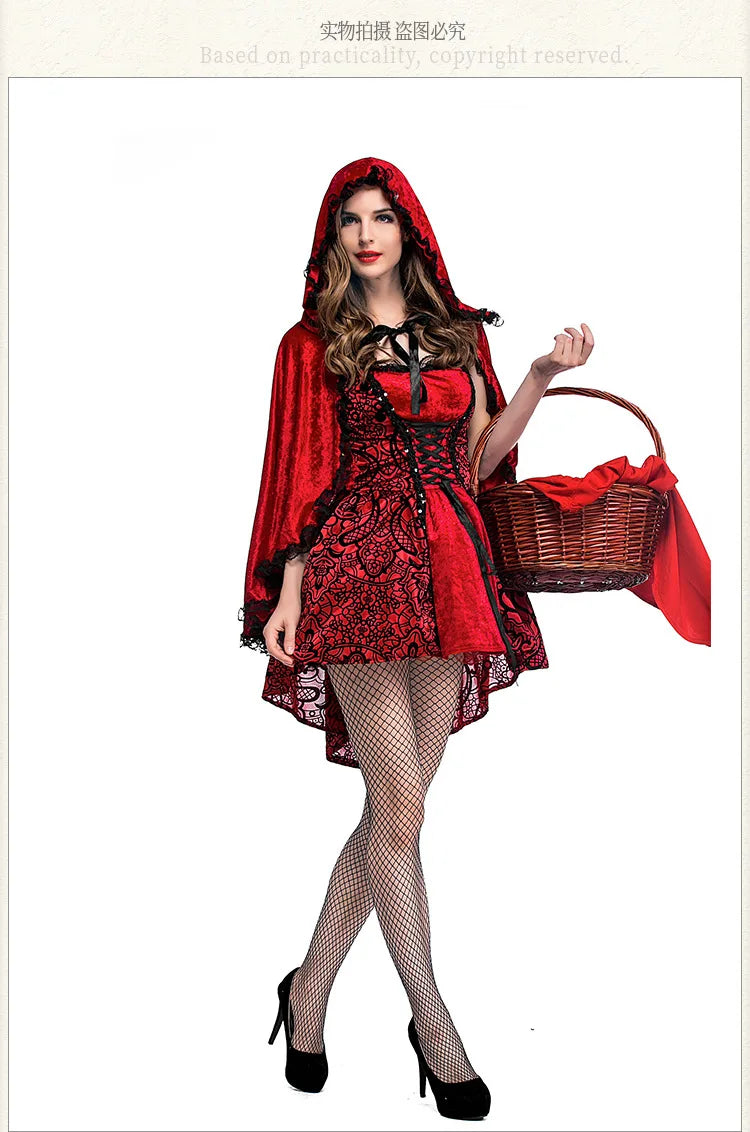 Halloween costume Goth little Red Riding Hood club queen costume cosplay costume stage dress