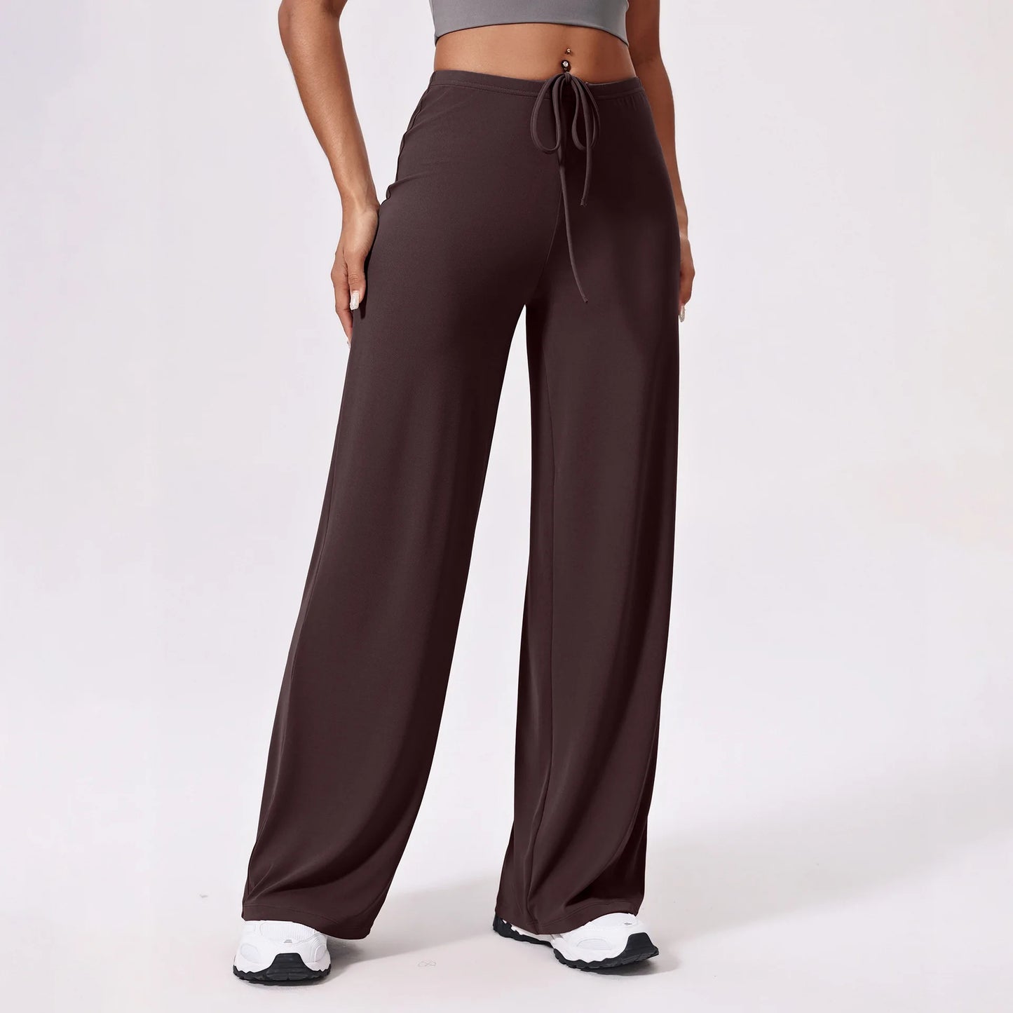 Pantalones de yoga deportivos, finos, transpirables, de pierna ancha, holgados, acampanados, para correr al aire libre, rectos, para mujer.