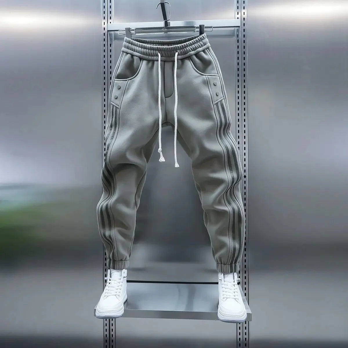 Pantalones casuales de primavera 2025 para hombre, modernos, con cintura elástica y banda, pantalones deportivos versátiles y de moda.