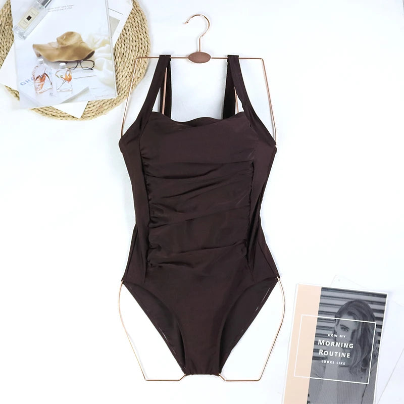 Traje de baño de una pieza sexy para mujer 2024, push up, talla grande, control de abdomen, monokini, ropa de playa, traje de baño vintage.