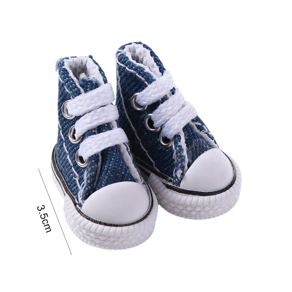 Accesorios para muñecas, zapatillas de 3,5 cm, minizapatos para niños, zapatos Blyth, zapatos de lona para muñecas, zapatos para muñecas BJD.