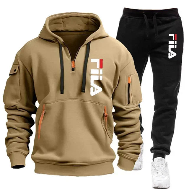 Conjuntos de ropa deportiva para hombre para otoño e invierno 2025, ropa de marca de moda, conjuntos de ropa deportiva y ropa deportiva de manga larga de gran tamaño.