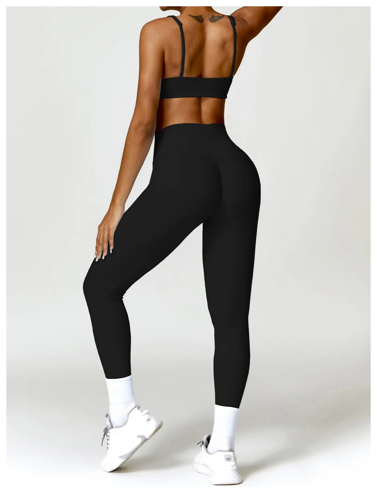 Conjunto de chándal de yoga para mujer, 2 piezas, ropa deportiva para entrenamiento, ropa deportiva, leggings de gimnasio, sujetador de fitness, top corto, trajes deportivos de manga larga