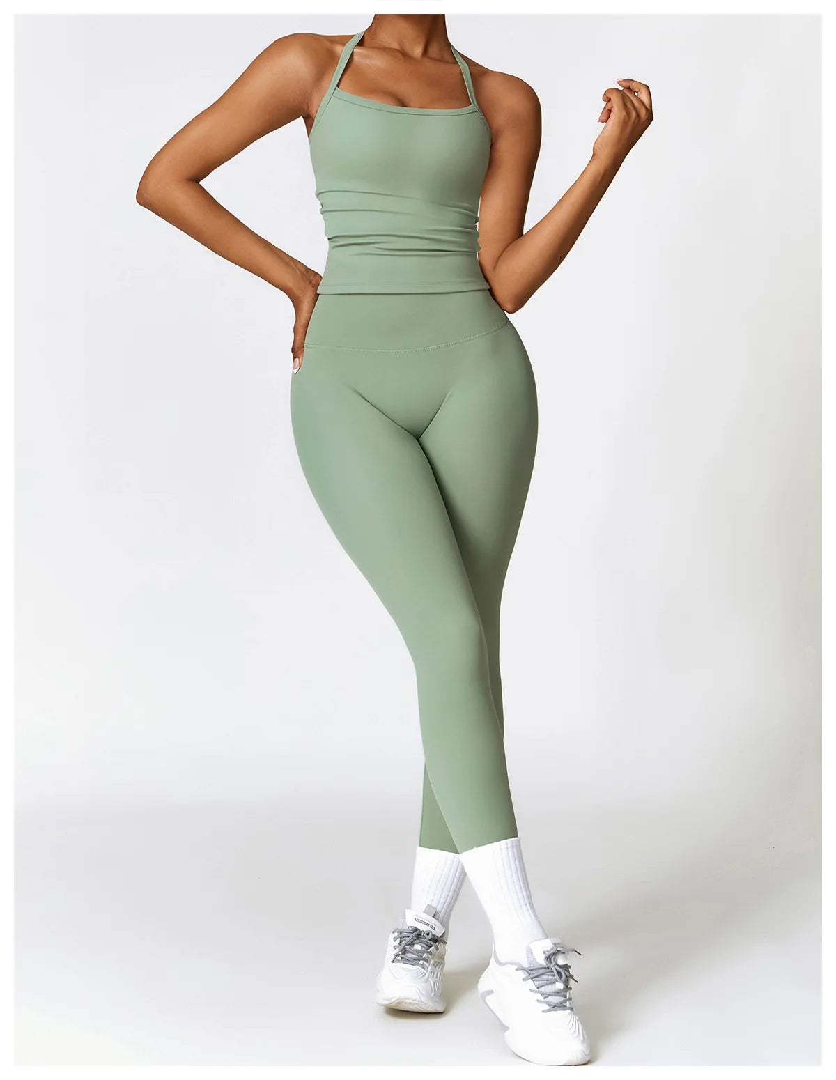 2PCS Seamless Yoga Set Women Workout Set Sportswear Gym Clothing Fitness Long Sleeve Crop Top High Waist Leggings Sports Suits