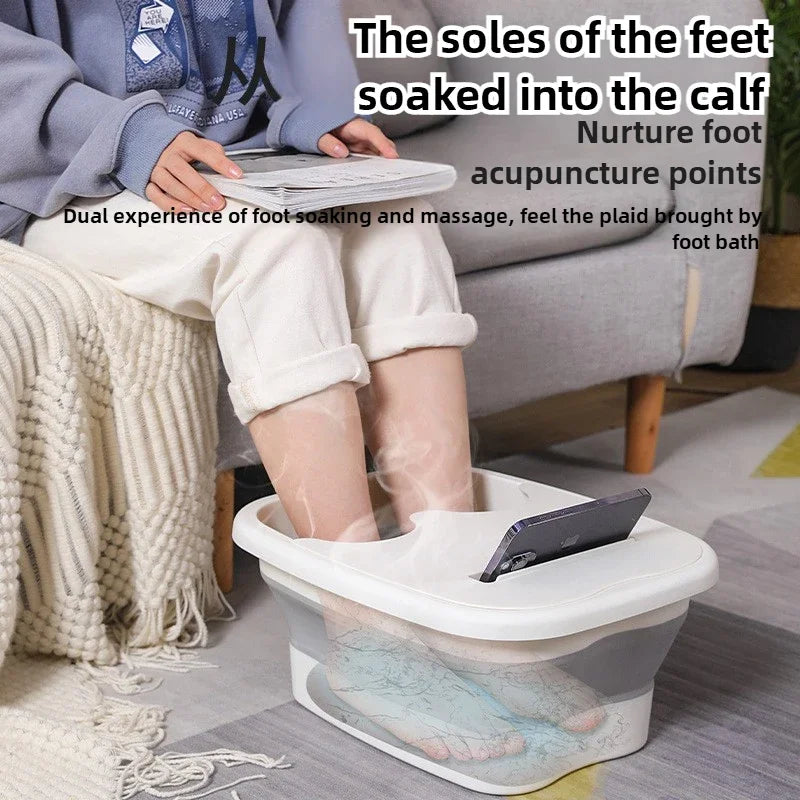 Cubo de masaje para pediluvio plegable, cubo de remojo, lavabo plegable, cubo para baño de pies de spa, bañera de sauna doméstica, bañera de pedicura