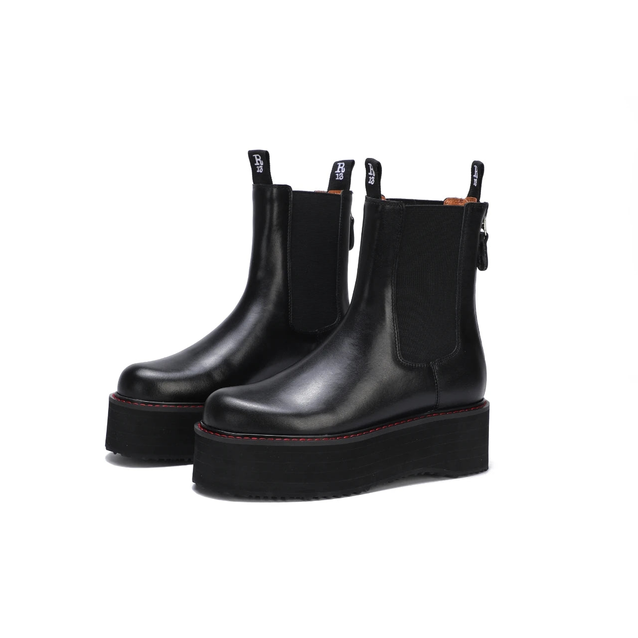 Botas de mujer de nuevo estilo con suela gruesa y cremallera trasera con cordones ajustables