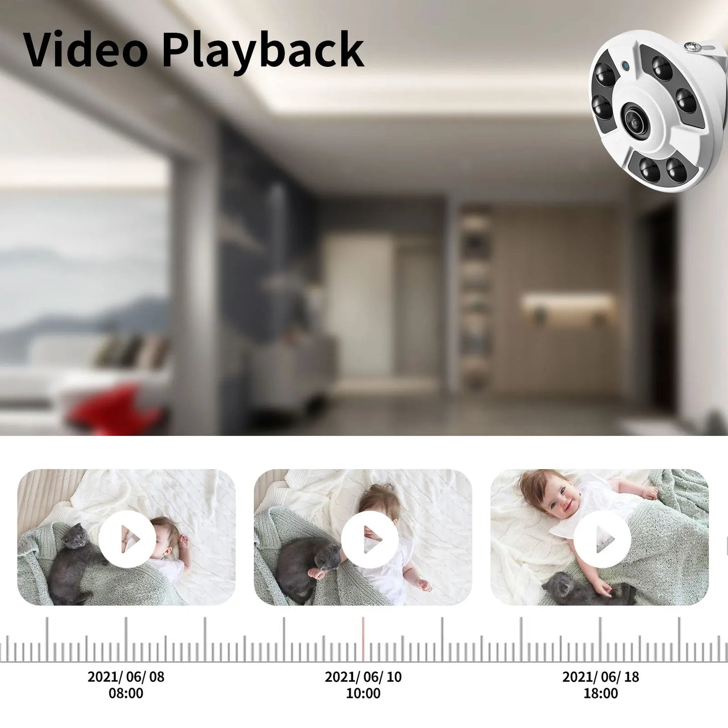 Cámara IP inalámbrica panorámica con lente ojo de pez de 1,7 mm y wifi de 5 MP, 180 grados, ONVIF iCSee, seguridad para el hogar, audio y visión nocturna.