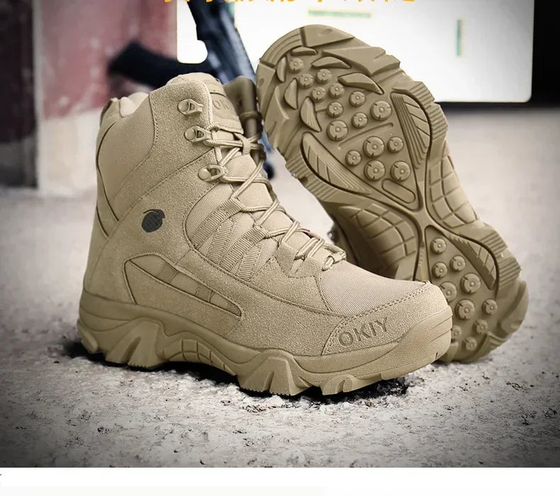 2024 Fashion Men's Desert Combat Boots Outdoor Leather Hiking Shoes Men Hunting Work Safty Boots Men's Short Boots ankle boots