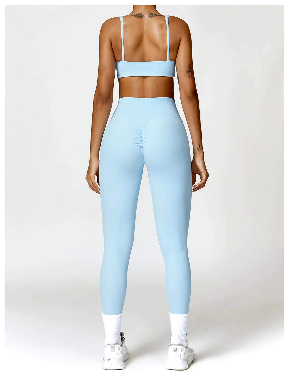 Conjunto de chándal de yoga para mujer, 2 piezas, ropa deportiva para entrenamiento, ropa deportiva, leggings de gimnasio, sujetador de fitness, top corto, trajes deportivos de manga larga