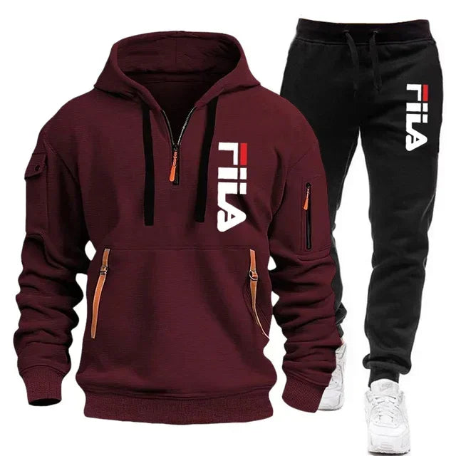Conjuntos de ropa deportiva para hombre para otoño e invierno 2025, ropa de marca de moda, conjuntos de ropa deportiva y ropa deportiva de manga larga de gran tamaño.