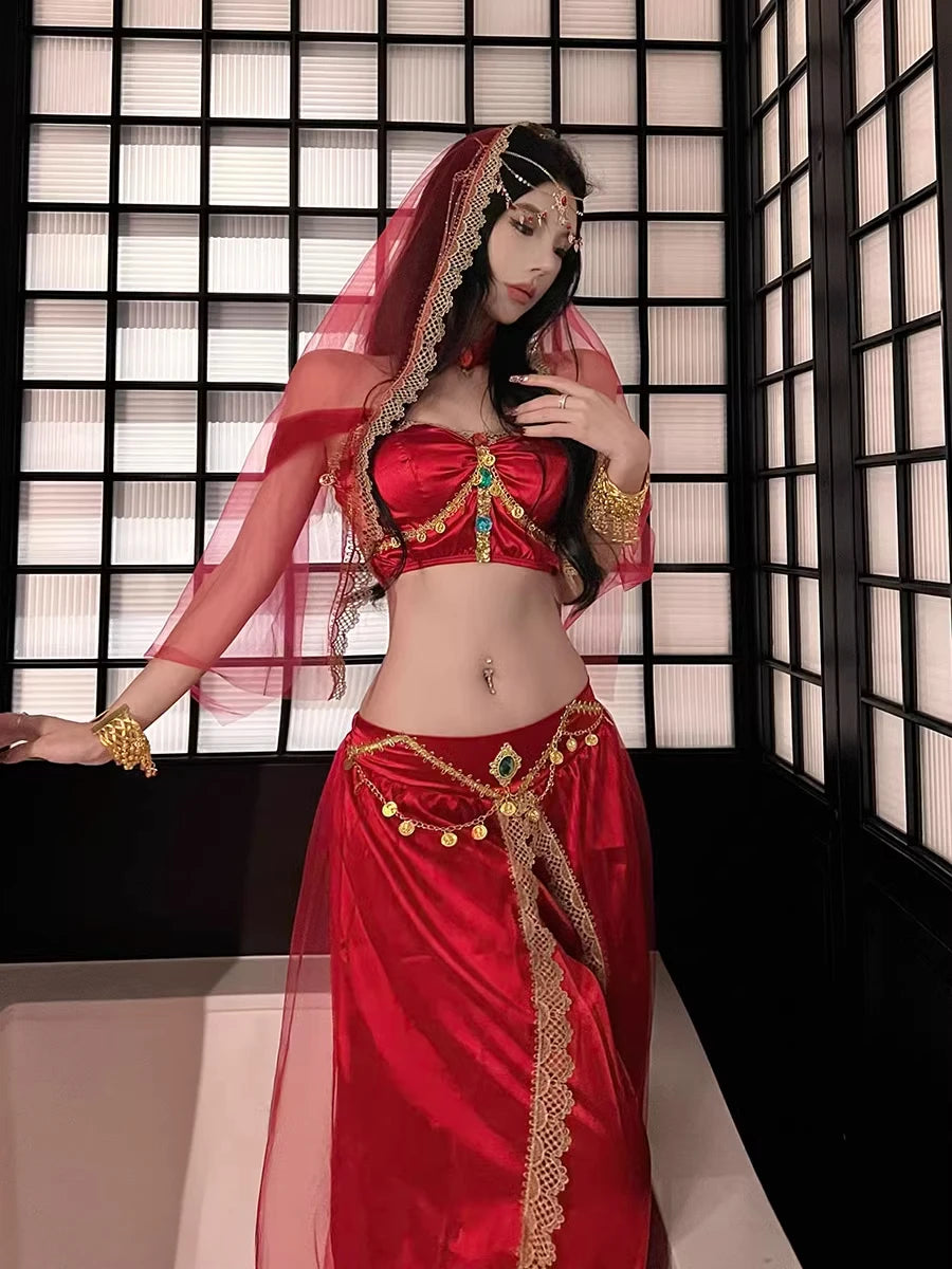 Role Playing Sexy Western Region Dancer Peacock Princess Greek Goddess Costume Hot Egyptian Indian Dancer Exotic Costume Stage