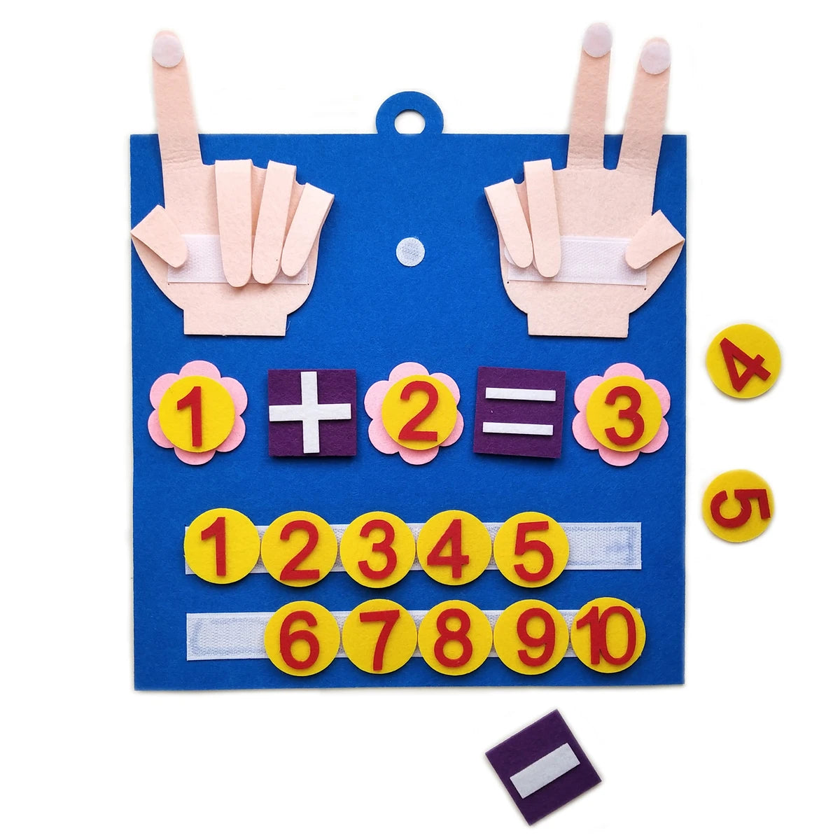 Juguetes Montessori para niños pequeños, juguetes de fieltro con números para los dedos, juguete de matemáticas para contar, juego de aprendizaje de educación temprana para la inteligencia infantil.
