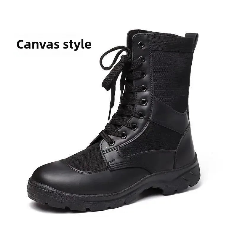 Botas Martin finas de verano para hombre, botas de trabajo de malla transpirable de caña alta, zapatos de seguridad para escalada de montaña, ligeras y cómodas