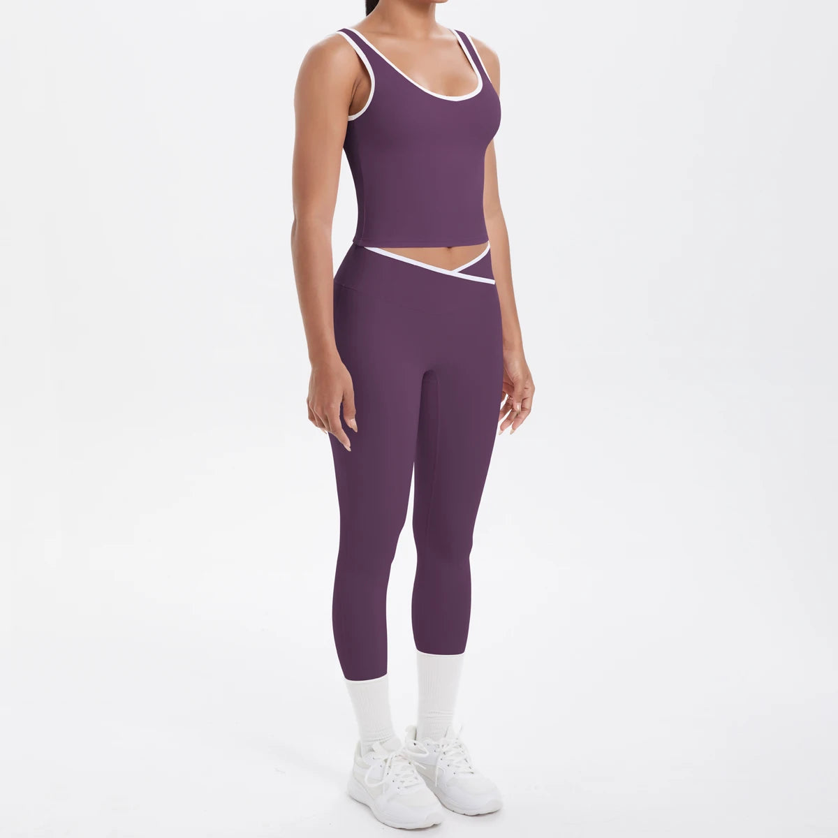 Conjunto de 2 piezas de pantalones de yoga con espalda descubierta y leggings para correr, de cintura alta, con estampado de melocotón y glúteos, para fitness y deportes.