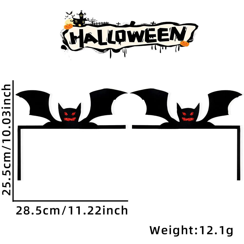 Decoración de Halloween para marcos de puertas, murciélagos, calabazas, telarañas, letrero para esquinas de puertas y ventanas, decoración de Halloween para el hogar, pegatinas para esquinas 2024