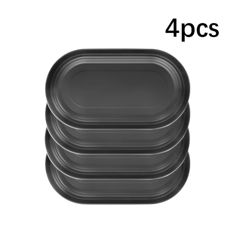 Juego de cubiertos de plástico de 24 piezas, platos, tazas, platos de cena negros, juego de regalo para acampar al aire libre