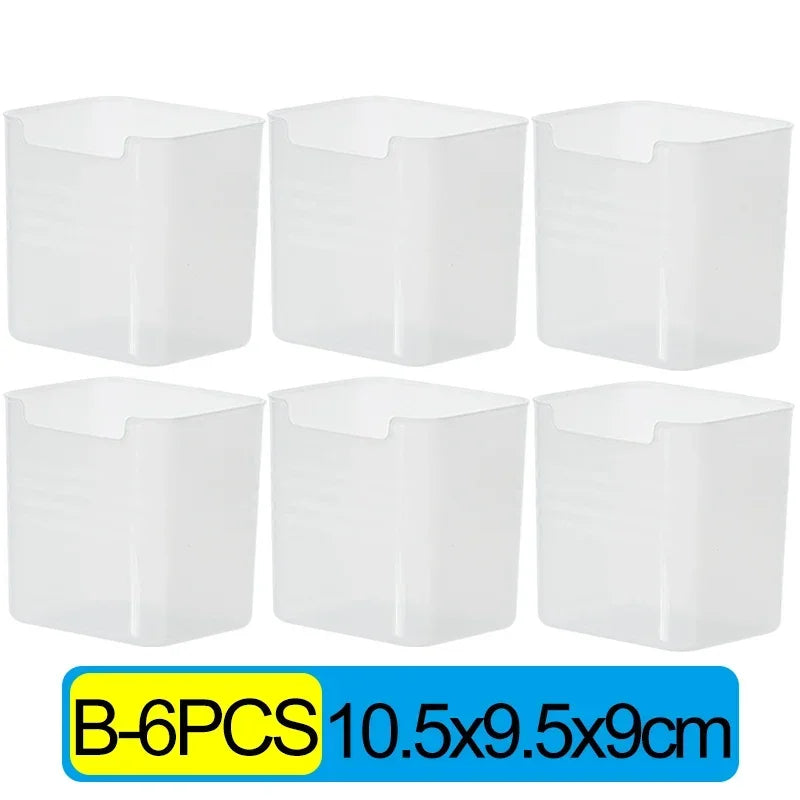 1/6 cajas de almacenamiento para puerta lateral de refrigerador, portátiles, para conservar verduras y frutas, de plástico de grado alimenticio para cocina.