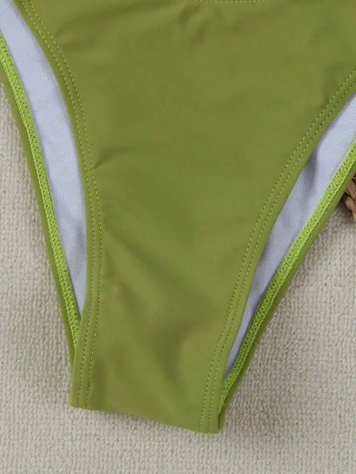 Conjuntos de bikini sin tirantes para mujer, traje de baño de dos piezas con efecto push up, bañadores sexys de color liso, ropa de playa sin espalda para mujer